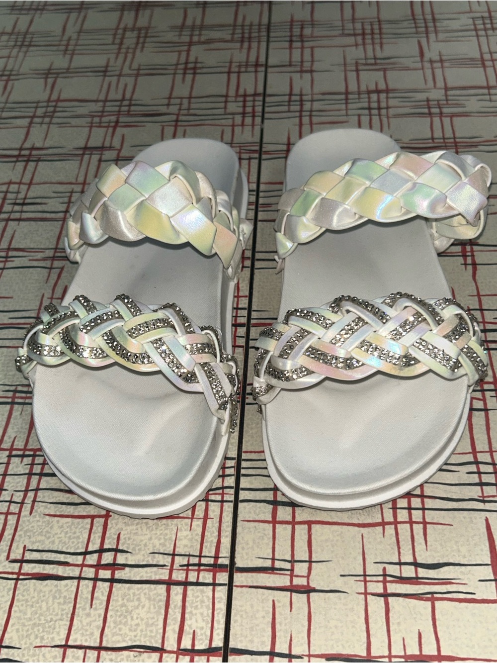 Elli by Capelli Girls' Slide Braided Sandals Size 1-2